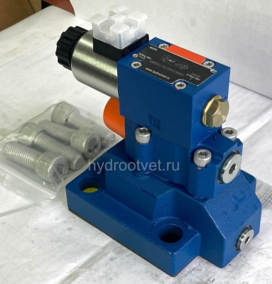 DBW30B2-5X/100YCW110-50N9K4 - Предохранительный клапан Ду32 с давлением настройки до 100 бар, управление - X и Y - внутренние с разгрузкой B = открыт с электроуправлением W110